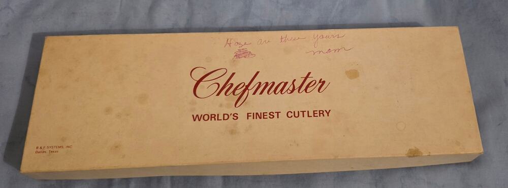 Chefmaster Kitchen Delite 2 Knife Set Japan Wood Handles NOS Box